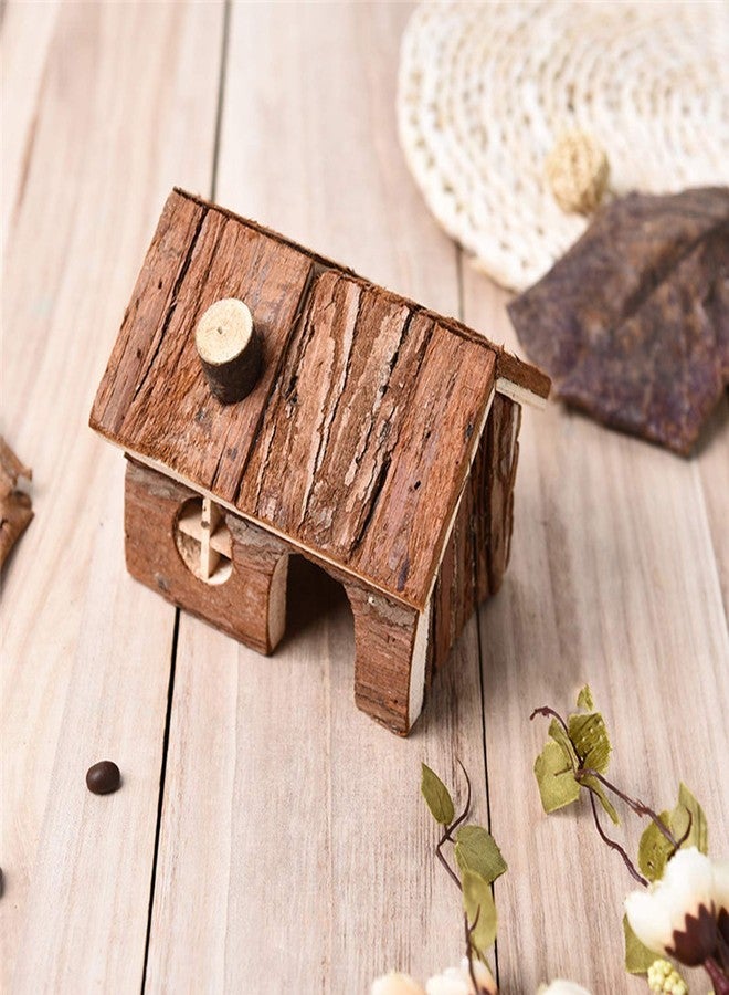 Kikerike Hamster Wooden Hideout House Natural Pet Rats Climbing Play Hut Hideaway Room for Dwarf Hamster, Small Mouse, Rat,Gerbil and Other Pet Small Animals - Image 3