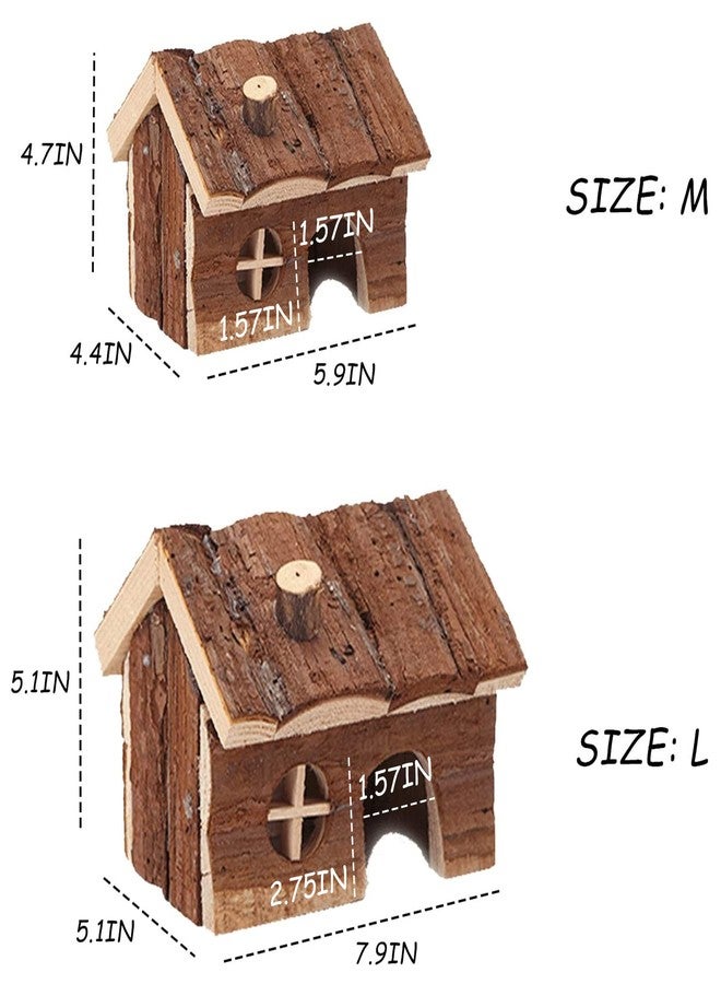 Kikerike Hamster Wooden Hideout House Natural Pet Rats Climbing Play Hut Hideaway Room for Dwarf Hamster, Small Mouse, Rat,Gerbil and Other Pet Small Animals - Image 2