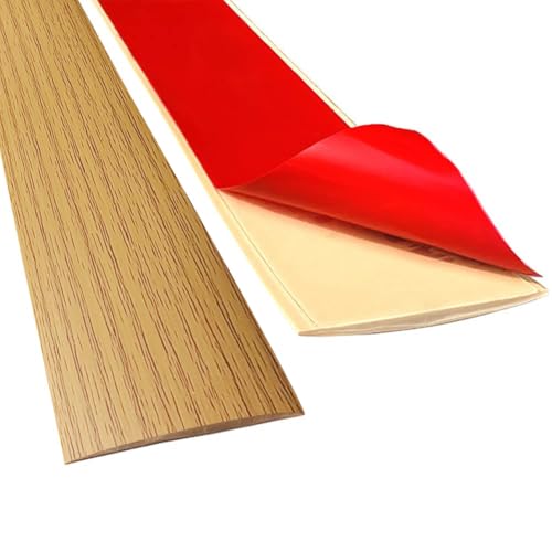 Panço Floor Transition Strip Self Adhesive Laminate Floor Strip Threshold Seam Cover Strip Vinyl Door Floor Trim Elegant Wood Grain Design (Brown Wood Grain, 2"/6.6 FT) - Image 1