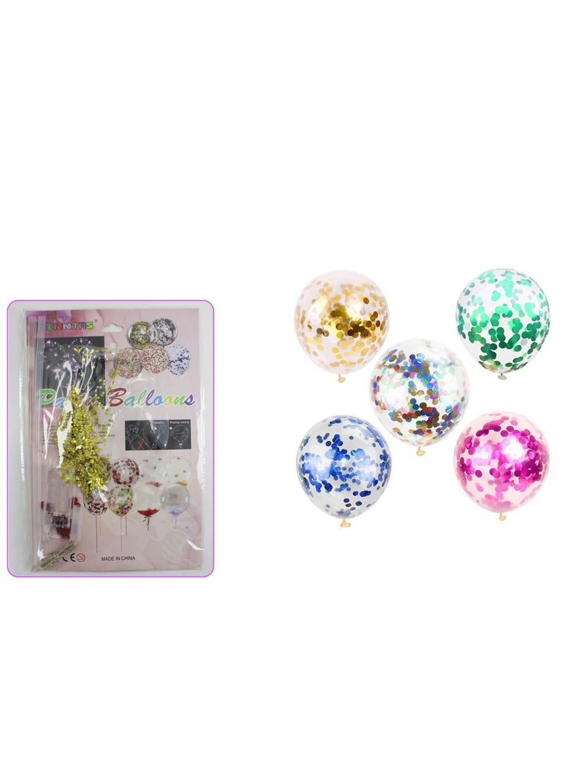 PARTY FUN BOBO BALLOON 20" WITH LED+GLITTER 1SET/CARD  - Image 3
