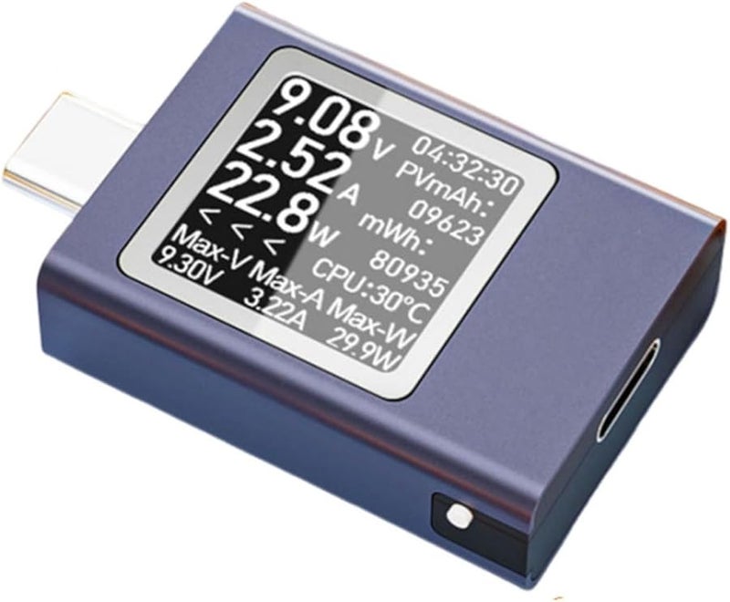 USB Power Meter Type C Voltage Current Tester 4 5 50V 0 12A 600W QC3 0 Multi Protocol With Aluminum Case Size B - Image 4