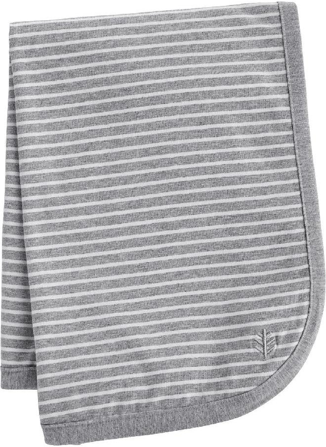 Coolibar - Coolibar UPF 50+ Baby Batibou Sun Blanket - Sun Protective (One Size- Grey/White Stripe) - Image 1