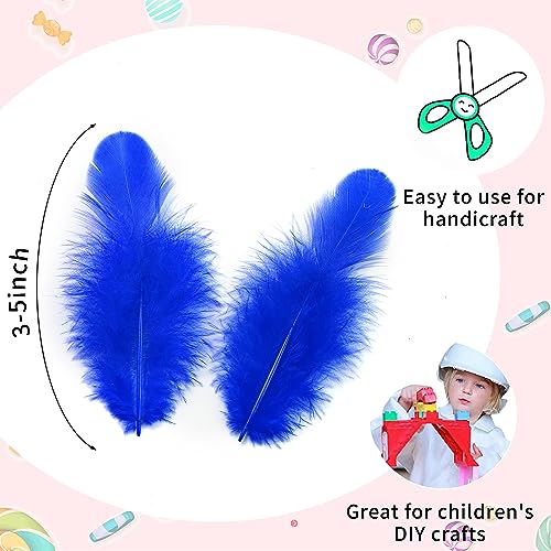 Soarer 300pcs Blue Feathers for Crafts - 3-5inch Feathers Bulk for Wedding Home Party, Dream Catcher Supplies and DIY Crafts(RoyalBlue) - Image 3