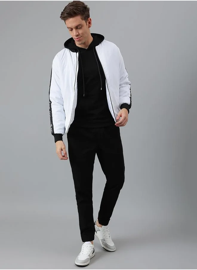 Dennis Lingo Printed Panel Regular Fit Bomber Jacket by Styli