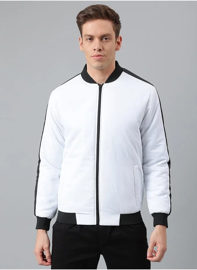Dennis Lingo Printed Panel Regular Fit Bomber Jacket by Styli