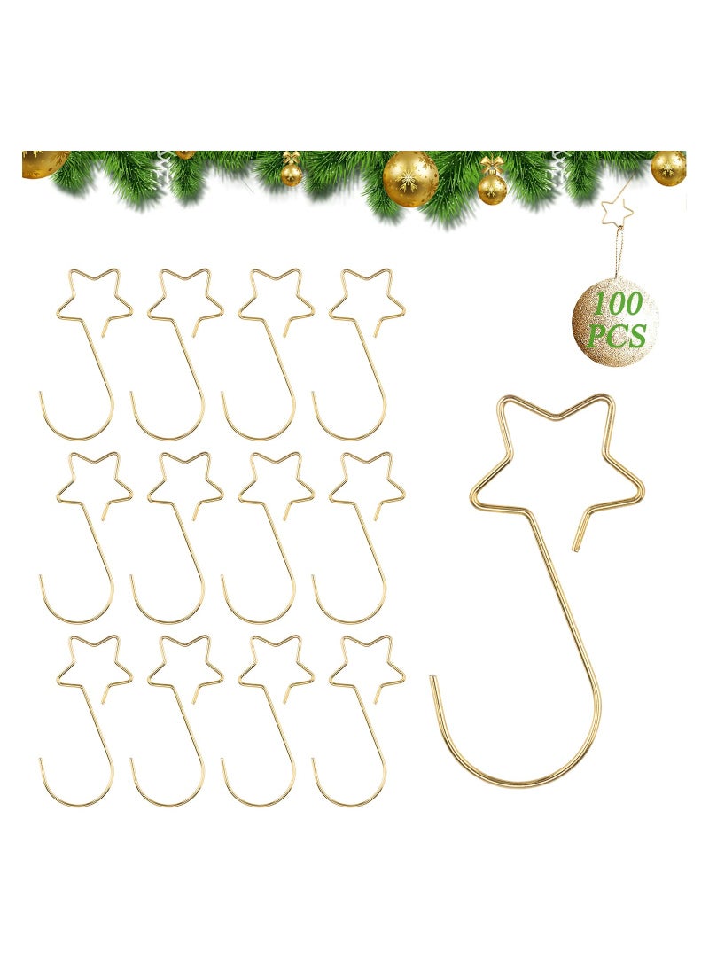 100 Pieces Festival Ornament Hooks Star lovely Hangers for Party Decor Bauble Tree Decoration - Image 1