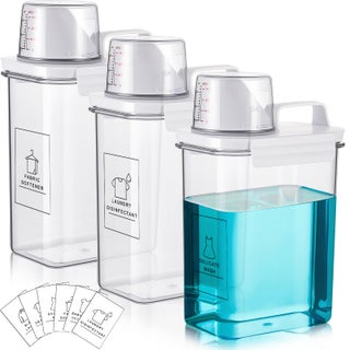 Tatuo 3 Pack Laundry Detergent Dispenser 61 oz Clear Liquid Container with 6 Removable Labels, Fabric Softener Pet Plastic Detergent Dispenser for Laundry Room Organization and Storage - pzsku/Z0F1B91022E13A99639A8Z/45/1749374445/43387f1e-ef15-4a2f-be82-3479ae6ef66b