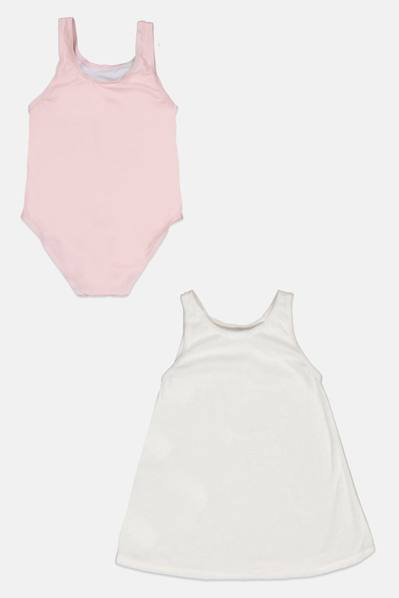 L&J Swim Club قطعتين للبنات: توب بطباعة جرافيك وبدلة سباحة قطعة واحدة، متعدد الألوان - Image 2