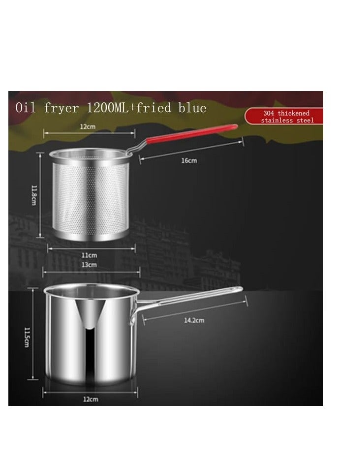 BAIG Foldable Storage Fry Pan Oil-saving Frying Pan 304 Stainless Steel Multifunctional Mini Fryer Pot with Good Heat Conductivity - Image 2