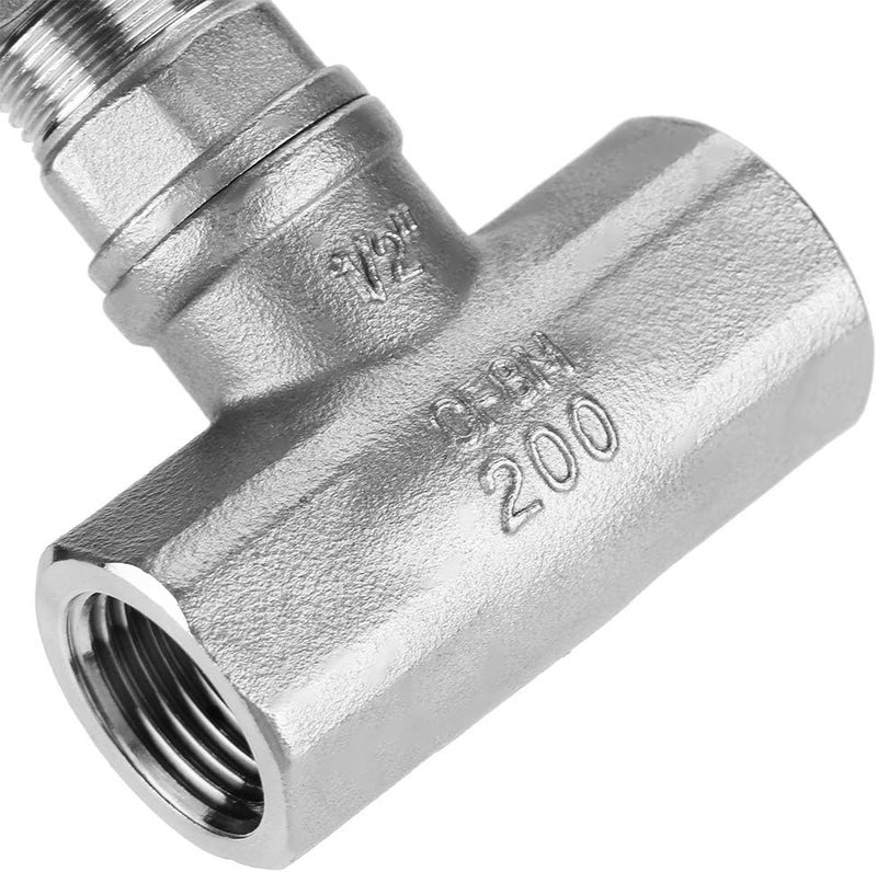 Thincol 1/2" DN15 Globe Valves, 304 Stainless Steel Shut-off Valves Female Threaded Gate Valve for Water, Oil, Gas - -29~180℃ - Image 5