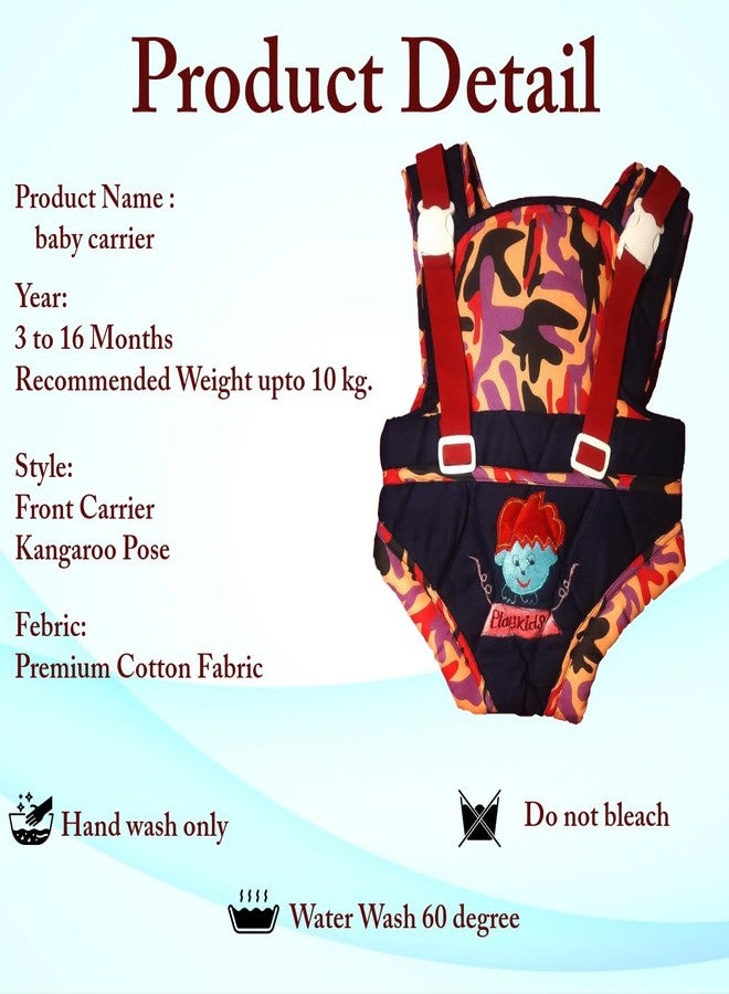 MammaChamp Baby Carrier Bag/Kangaroo Bag/Carry Sling/Adjustable/Hands Free 3 in 1 Baby with Safety Belt and Buckle Straps, for 3-16 Months (Red) - Image 4