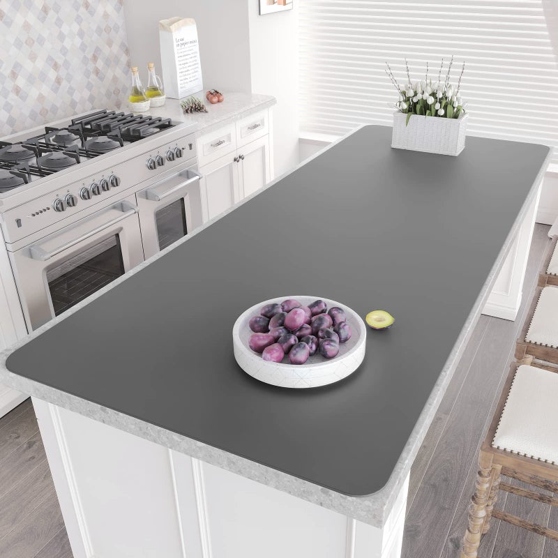 Warome Silicone Mat787x 236 Heat Resistant Mats for CountertopExtra Large Countertop Protector Mat Multifunctional Cuttable Kitchen Counter Mat Silicone Mats for Kitchen CounterCrafts Grey