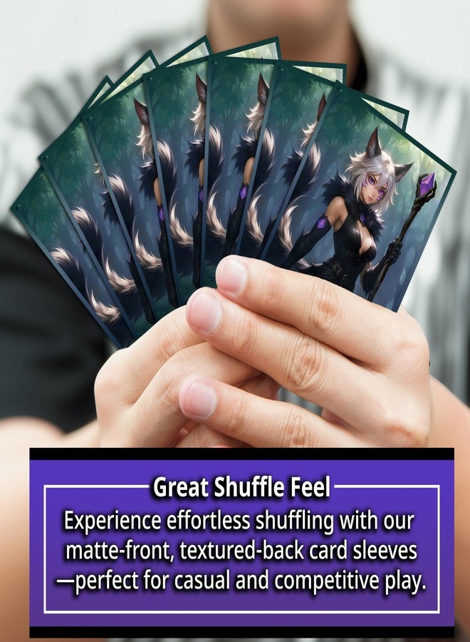 Digital Sorcery Studio Anime Cat Warlock Card Sleeves 102 Pack - Compatible with MTG & TCGs - Perfect for Y'shtola, Night's Blessed & Final Fantasy Commander Decks - Premium Card Game Sleeves for Magic - Image 3