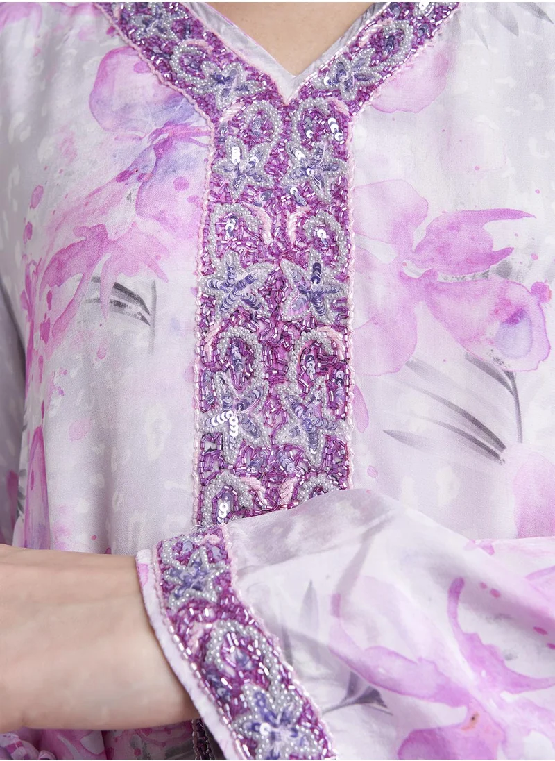 KASHKHA Viscose Printed Jalabiya