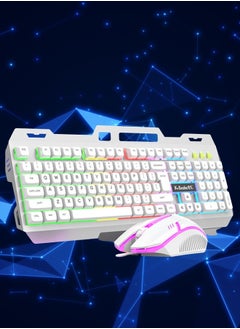 Mechanical Luminous Feel English Keyboard And Mouse Set, Wired USB (White) - pzsku/Z0F1BD6D46BE3038D329BZ/45/_/1721961598/11dc1710-4bd3-4d32-ac71-6e700abd4af9