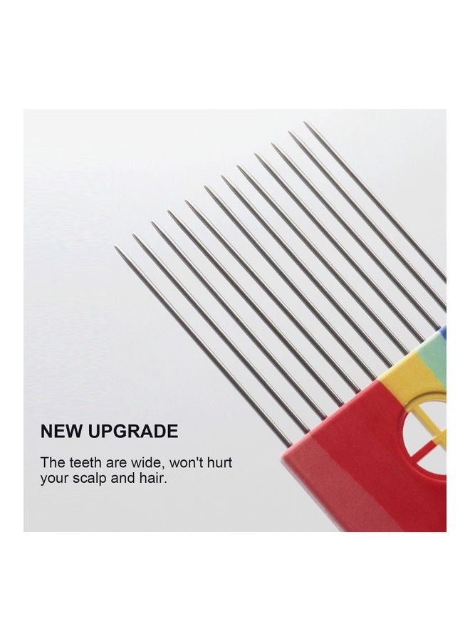 NIBEMINENT Barber Metal Afro Hair Styling Comb Multicolour 23x2x7.5cm - Image 4