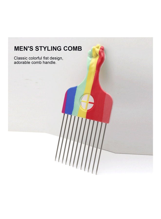 NIBEMINENT Barber Metal Afro Hair Styling Comb Multicolour 23x2x7.5cm - Image 3
