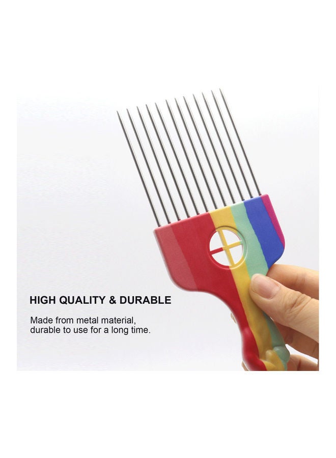 NIBEMINENT Barber Metal Afro Hair Styling Comb Multicolour 23x2x7.5cm - Image 2