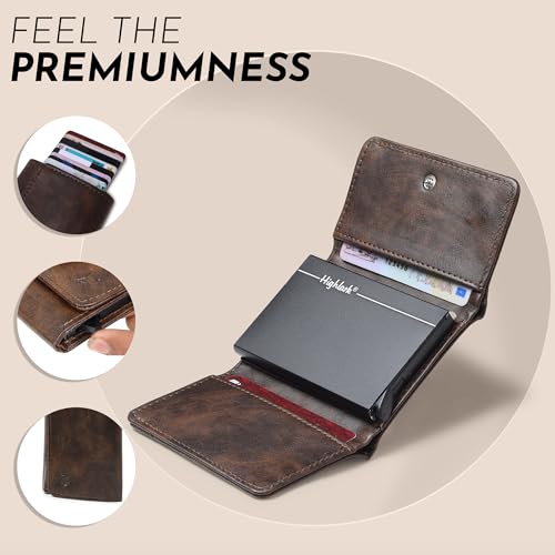 Highlark Elite Pop-Up Wallet – RFID Protected Vegan Leather Card Holder for Men and Women | Slim Aluminium Core | Quick Access | Holds 8–9 Cards - Image 4