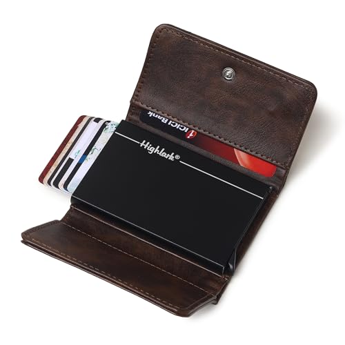 Highlark Elite Pop-Up Wallet – RFID Protected Vegan Leather Card Holder for Men and Women | Slim Aluminium Core | Quick Access | Holds 8–9 Cards - Image 1