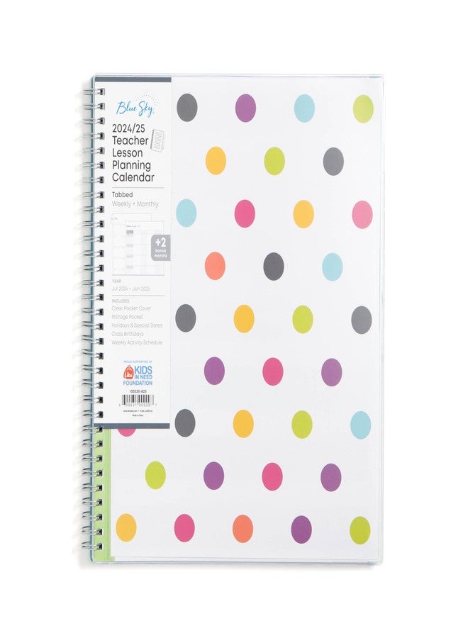 Blue Sky 2024-2025 Academic Year Teacher Weekly and Monthly Lesson Planner, July 2024 - June 2025, 8.5" x 11", Flexible Cover, Wirebound, Dots (100330-A25) - Image 1