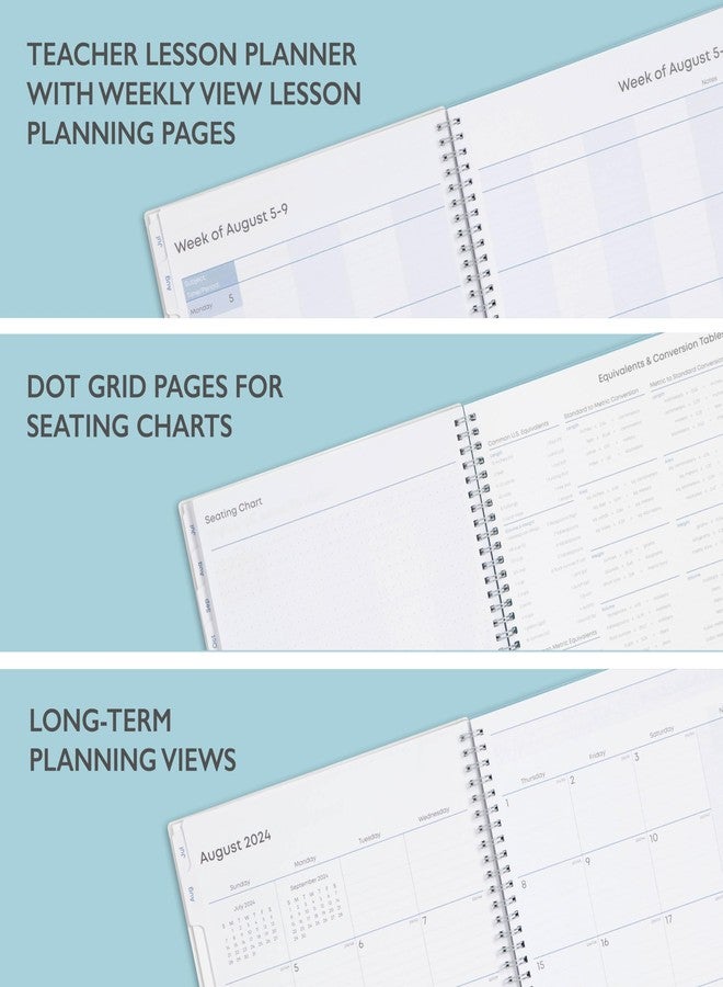 Blue Sky 2024-2025 Academic Year Teacher Weekly and Monthly Lesson Planner, July 2024 - June 2025, 8.5" x 11", Flexible Cover, Wirebound, Dots (100330-A25) - Image 3