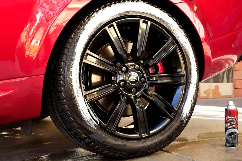 Black Magic 800002220 Tire Wet Foam, 18 oz. - Specially Formulated Thick Tire Spray Foam Clings to Tires to Dissolve and Clean Dirt While Shining and Protecting All In One Step - Image 4