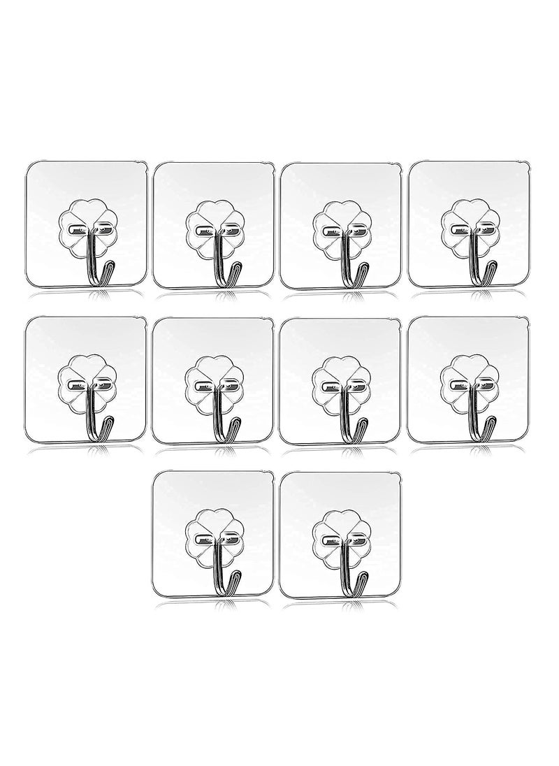 YTM YTM 10 Pcs Heavy Duty Self Adhesive Wall Hook Flower Shape Design  - Image 1