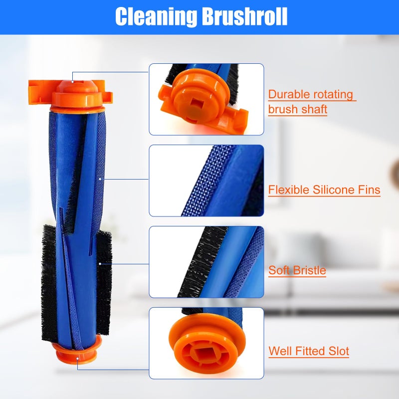 Detetap Replacement Parts for Shark RV2310AE/AV2310AE/RV2320S/RV2300S/UR2360S Matrix Robot Vacuum Cleaner,1 Main Brush Roller, 6 Side Brushes, 2 HEPA Filters, 2 Foam Filters(Not for RV2300/RV2310)-13Pack - Image 3