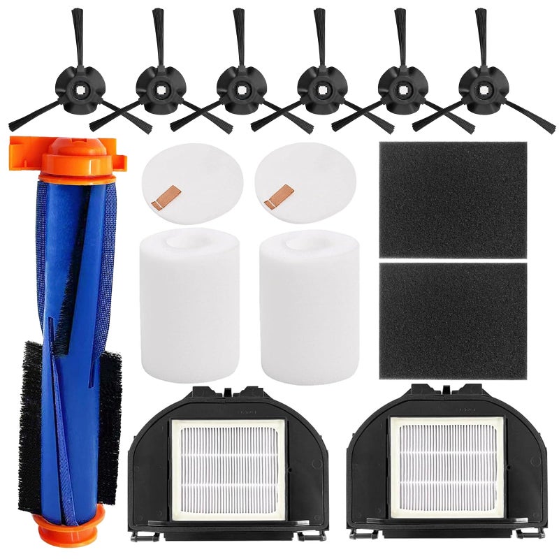 Detetap Replacement Parts for Shark RV2310AE/AV2310AE/RV2320S/RV2300S/UR2360S Matrix Robot Vacuum Cleaner,1 Main Brush Roller, 6 Side Brushes, 2 HEPA Filters, 2 Foam Filters(Not for RV2300/RV2310)-13Pack - Image 1