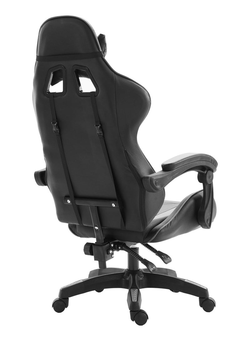 Funz Gaming Chair  Office Chair Ergonomic High Back s Reclining & Height Adjustable Computer Chair with Neck and Lumbar Support Comfortable Chairs Black/Grey  - Image 4