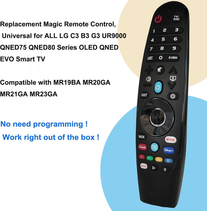 IR Replacement Remote for LG Smart OLED TV 43UQ7070ZUD 50UQ7070ZUE 65UQ7070ZUE 70UQ7070ZUD 70UN7070PUA 75UQ7070ZUD 86UQ7070ZUD 86UQ7590ZUD 50NANO80AQA 55NANO80AQA 65NANO80AQA 75NANO80AQA 86UQ9000PUD - Image 3