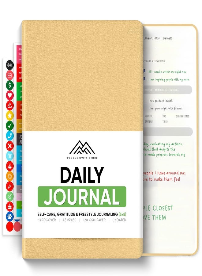 PRODUCTIVITY STORE Best Daily Journal for Men & Women - Gratitude, Manifestation & Guided Journal with Prompts for Personal Growth (A5, Cream) - PRODUCTIVITY STORE - Image 1