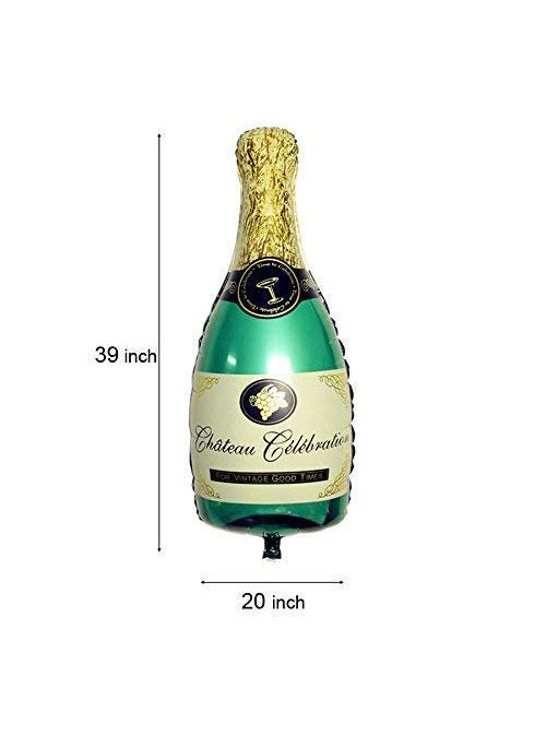 Party Buddy RTB Enterprises Champagne Bottle and Wine Glass Balloons Large Size 39 Inches for Wedding Birthday Party Anniversary Decorations and Bachelors Party Multi Color  - Image 3