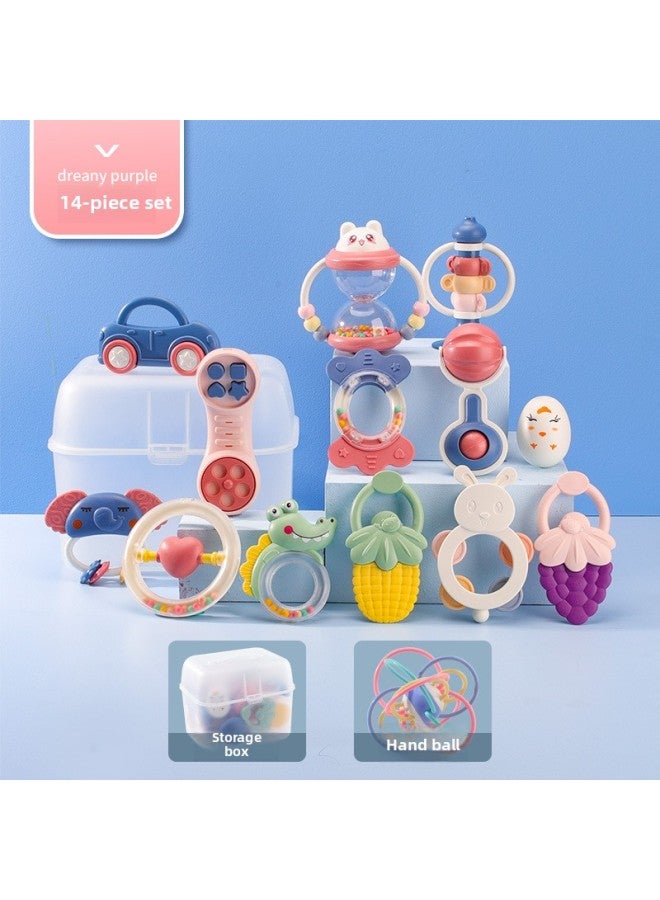 Lohman Rattle Box Generic Newborn Boiled Rattle Toy Storage Box Set 0-1 Year Old Grasp ...