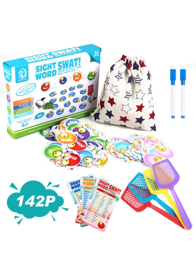 Amazon Cross-border Children's Board Game Toy Crazy Fly Swatter And Word Game With Storage Bag Vocabulary Card