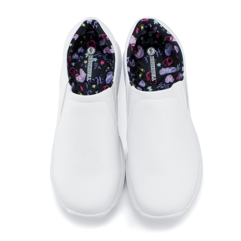Hawkwell Womens Slip On Lightweight Slip Resistant Comfort Nursing ShoesWhite Heart Synthetic8 M US - Image 2
