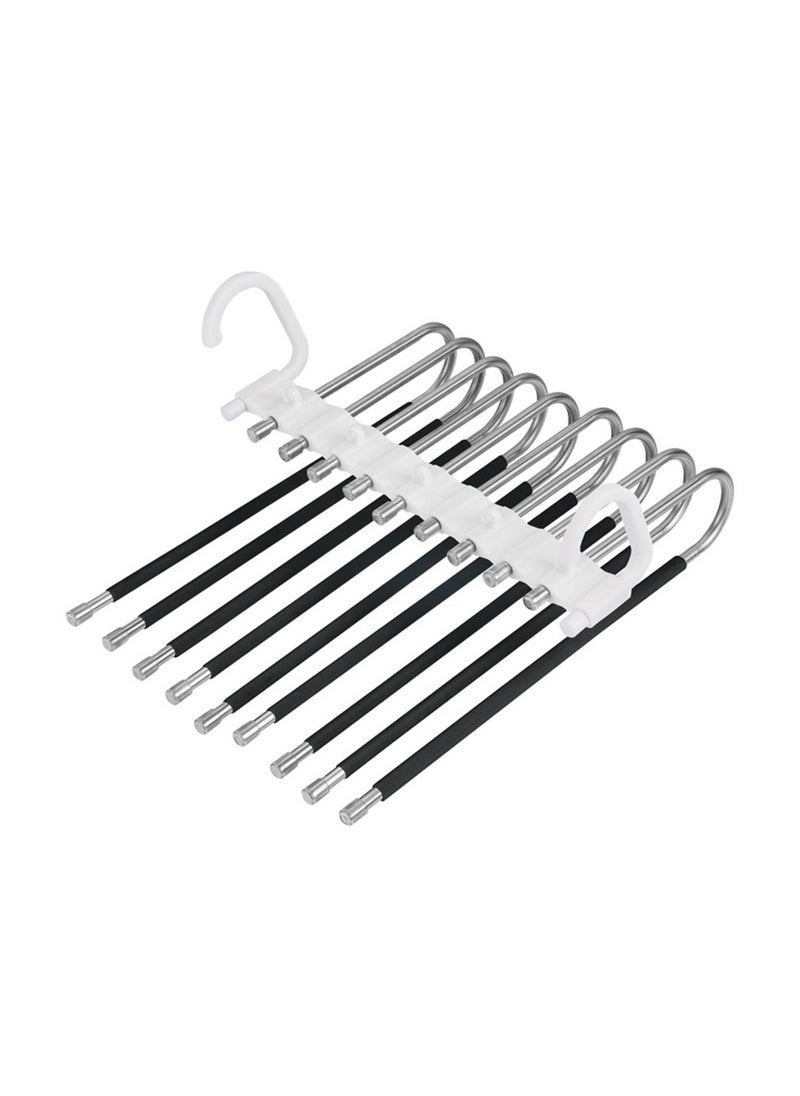 Cool Baby COOLBABY Pants Hangers 9 Layer Collapsible Trousers Non Slip Stainless Steel Multifunctional Rack Closet Organizer  - Image 1