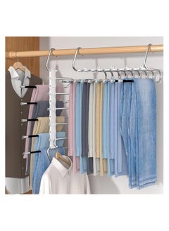 Cool Baby COOLBABY Pants Hangers 9 Layer Collapsible Trousers Non Slip Stainless Steel Multifunctional Rack Closet Organizer  - Image 3