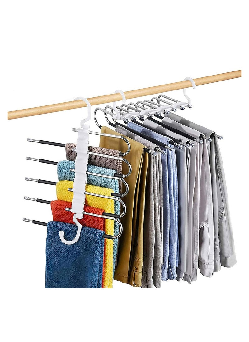 Cool Baby COOLBABY Pants Hangers 9 Layer Collapsible Trousers Non Slip Stainless Steel Multifunctional Rack Closet Organizer  - Image 2