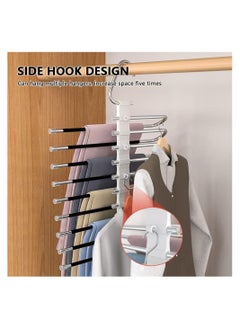 Cool Baby COOLBABY Pants Hangers 9 Layer Collapsible Trousers Non Slip Stainless Steel Multifunctional Rack Closet Organizer  - Image 5
