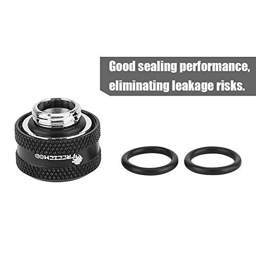 Zopsc PC Water Cooling Brass Tube Fitting Water Cooling Compression Fitting Suitable for 16mm Outer Diameter Tube(4pcs Black) - Image 3