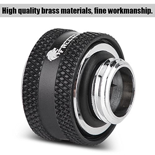 Zopsc PC Water Cooling Brass Tube Fitting Water Cooling Compression Fitting Suitable for 16mm Outer Diameter Tube(4pcs Black) - Image 2