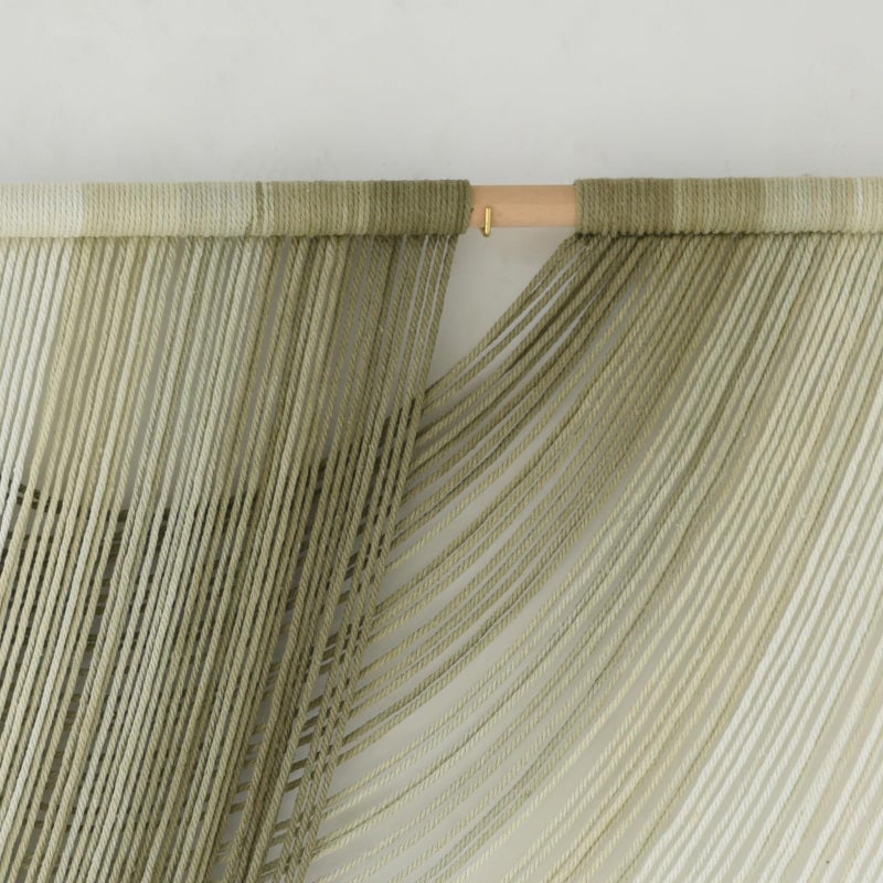 Flber Macrame Wall Hanging Boho Wall Decor Tapestry Dip Dyed Ombre Moss Green Handmade Wall Art Woven Cotton Rope Backdrop with for Bedroom Living Room, 57" W x 39" L - Image 5