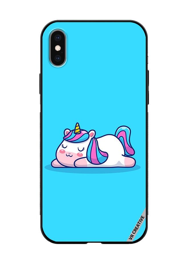 VR CREATIVE Protective Case Cover For Apple iPhone X/XS Sleeping Pony Design Multicolour - Image 1