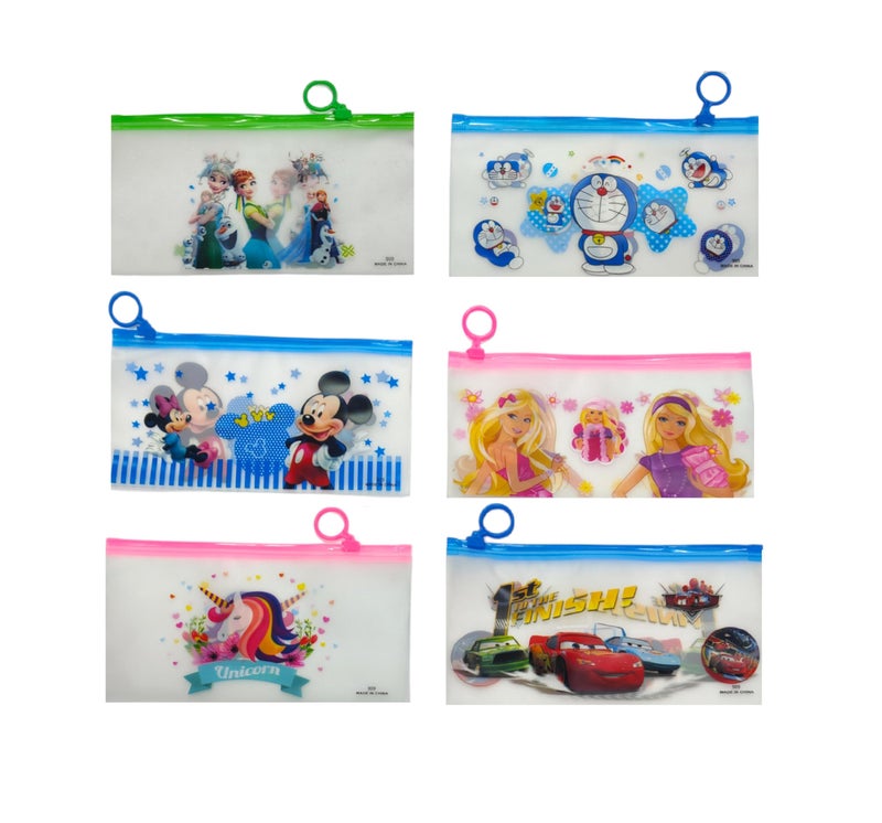 CAMPIO Multipurpose Waterproof Printed Zipper Pouches Document Holder/Cartoon Print Pen Pencil Case/Stationery Storage Bags/Cosmetic Pouch/Travel Organizer - (Pack of 40) - Image 3