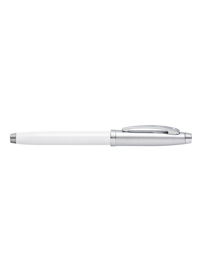 SHEAFFER 100 White/Chrome Fountain Pen, Medium Nib (E0932453-30) - Image 4
