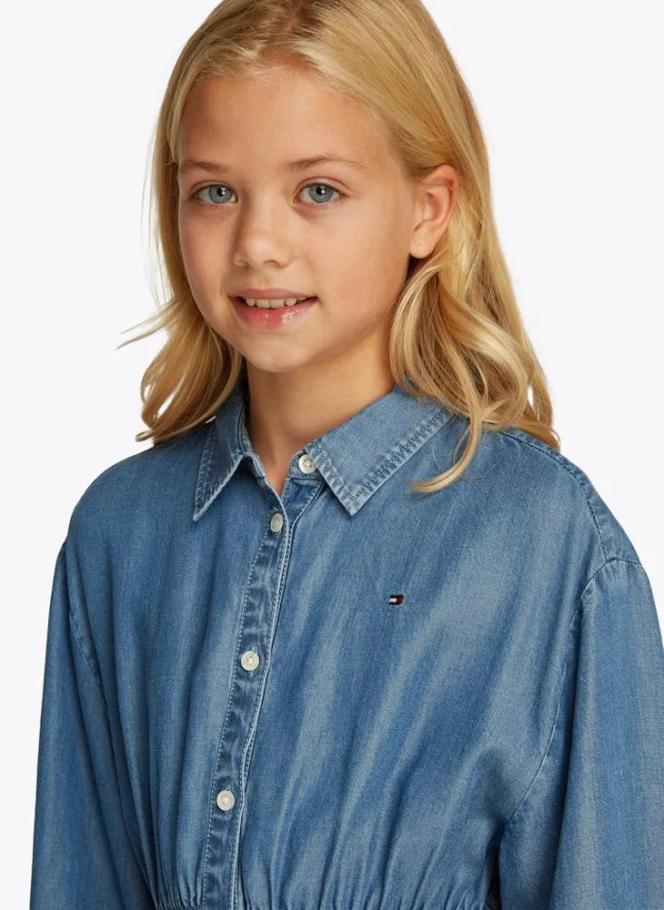 TOMMY HILFIGER Denim Shirred Dress