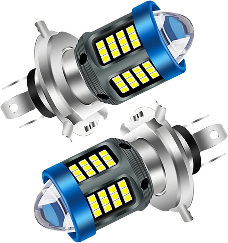 Windance 2Pack H4 LED Bulb 1200LM 13W with Lens HiLo Beam Super Bright 12V80V Daytime Running Light Bulbs for Motorcycles EBike Scooters ATV UTV Pit BikeWhite H4