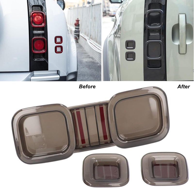 Pilipane Stylish Car Tail Light Cover Kit for Defender 110 L663 2020, 6pcs Transparent Grey - Image 3